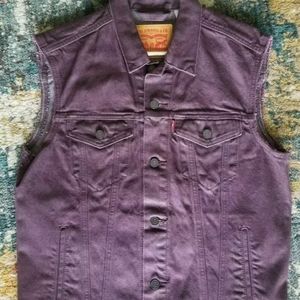 Levi Strauss Maroon Mens Denim sz M Sleeveles Vest